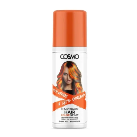 Spray de coloración temporal para el cabello naranja neón