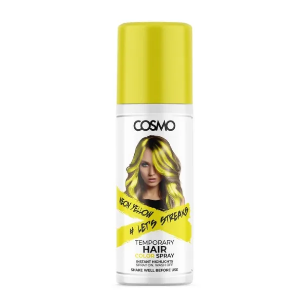 Spray de color temporal para el cabello amarillo neón