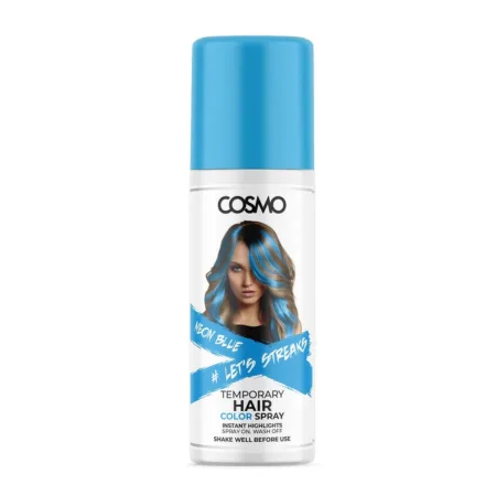 Spray de color temporal para el cabello azul neón